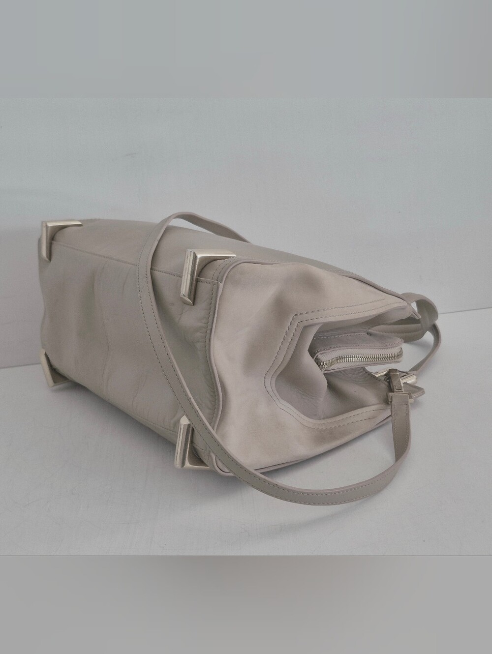 Zac Posen Daphne Taupe Structured Satchel with Detachable Shoulder Strap - Picture 12 of 15